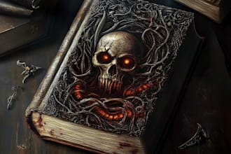 design horror book cover, ebook cover with