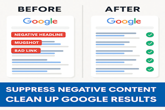 remove negative links, bad news, mugshots, and disavow toxic SEO