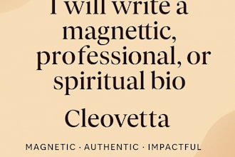 write a powerful bio or about me for your website, socials, or dating profile