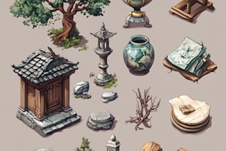do 2d game assets, props, objects, item, icons fantasy art