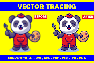 do vector tracing, convert logo to vector, png to svg or ai file