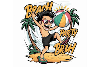 design high quality summer vibes mascot logo with creative concepts