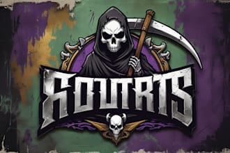 create awesome skull reaper logo within two day