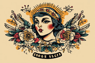 custom drawing your traditional or old school tattoo design