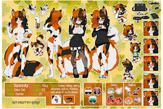 draw furry reference sheet furry fursona furry ref sheet furry art oc reference