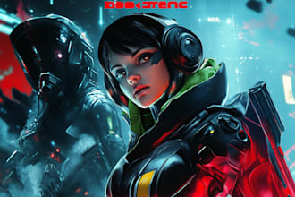 draw a sci fi character illustration or sci fi character