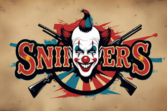 do amazing snipers clown logo with express delivery