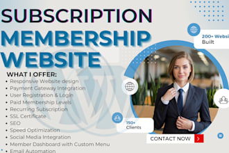 create subscription website paid membership website wordpress subscription web