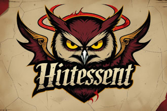 design high quality devil owl logo with source file