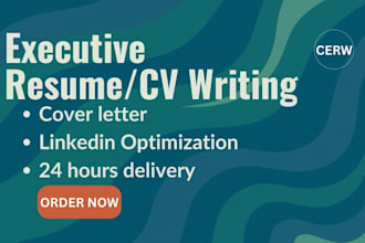 write edit c level executives senior executive cv resume cover letter linkedin