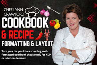 do amazon kdp cookbook formatting, layout design, meal plan design