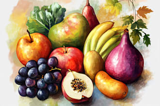 draw realistic illustrations of flowers, plants, fruits, etc