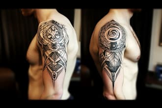 create geometric, fine line or micro realism tattoo design