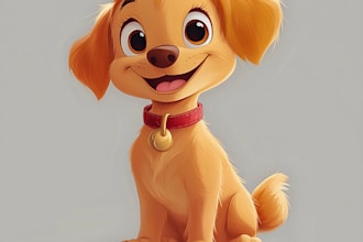 portrait in semi realism disney cartoon style