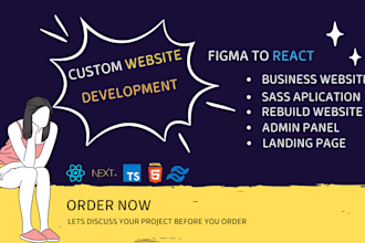 develop a custom react web application or figma to react app