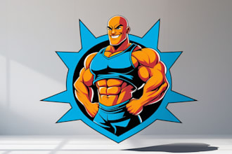 do gym academy mascot logo design