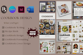 do cookbook recipe design, cookbook formatting, cookbook cover design, cookbook