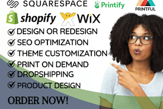 set up squarespace, list products on shopify, and manage wix stores