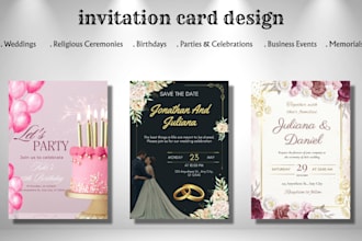 design invitation, greeting, birthday, wedding, and party cards or postcards