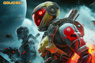 draw a sci fi character design or sci fi art, game art character