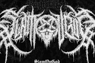 design death metal logo with texture and chrome effect