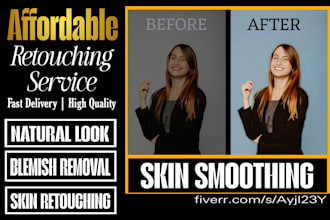 do professional skin retouching, blemish removal and smoothing