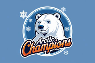 make an amazing arctic champion mascot logo design in 12 hours