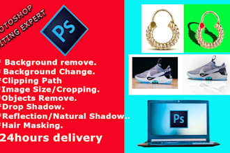 professionally background removal and clipping path, shadow create in 3 hours
