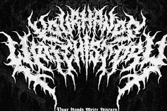 design death metal logo, slamming,gore grind,black metal