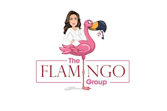 design modern flamingo logo