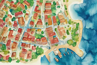 design fantasy map illustration event or city map