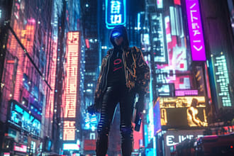 do cyberpunk futuristic city art