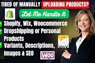 upload add list product to shopify etsy ebay wix woocommerce bigcommerce store