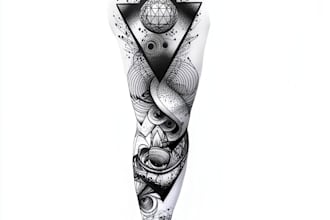create sleeve tattoo design in geometric style