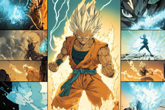 draw amazing comic pages in anime or cartoon art style