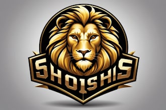 design outstanding gold lion head mascot logo with unlimited revision