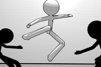 make storytelling stickman or stick figure animation 2d fighting stick figure