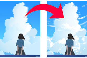 create custom anime or game background illustration