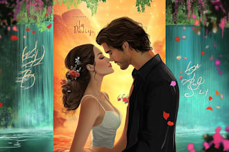 do illustrated romance book cover design