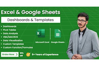design excel spreadsheet template and dashboard