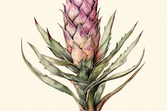 do botanical illustrations of flowers, plants, line art