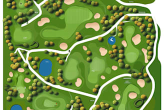 draw a golf course vector map in illustrator
