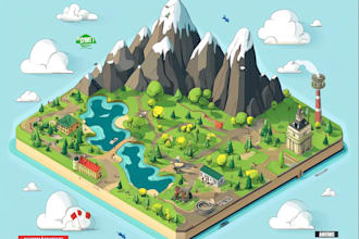 draw a unique vector or isometric map