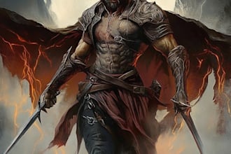 design dnd character art illustration, fantasy, sci fi sheet