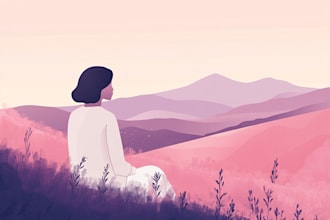 draw abstract minimalistic vector landscape