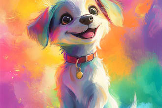 do realistic pet portrait into digital oil painting