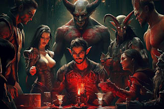 paint dnd character or dnd party art illustration