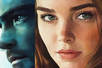 paint digital and watercolor portraits