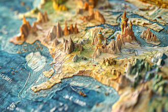 create a beautiful fantasy map in 4k for you