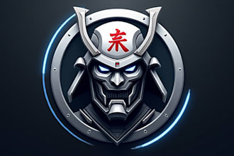 make a high quality steel samurai mascot logo design with express delivery